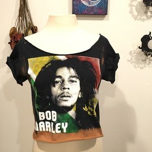 Bleached Bob Marley Crop Top